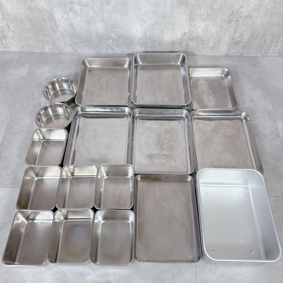 X349 ステンレス 角バット キャビネット 0号缶他 18点セット 調理器具