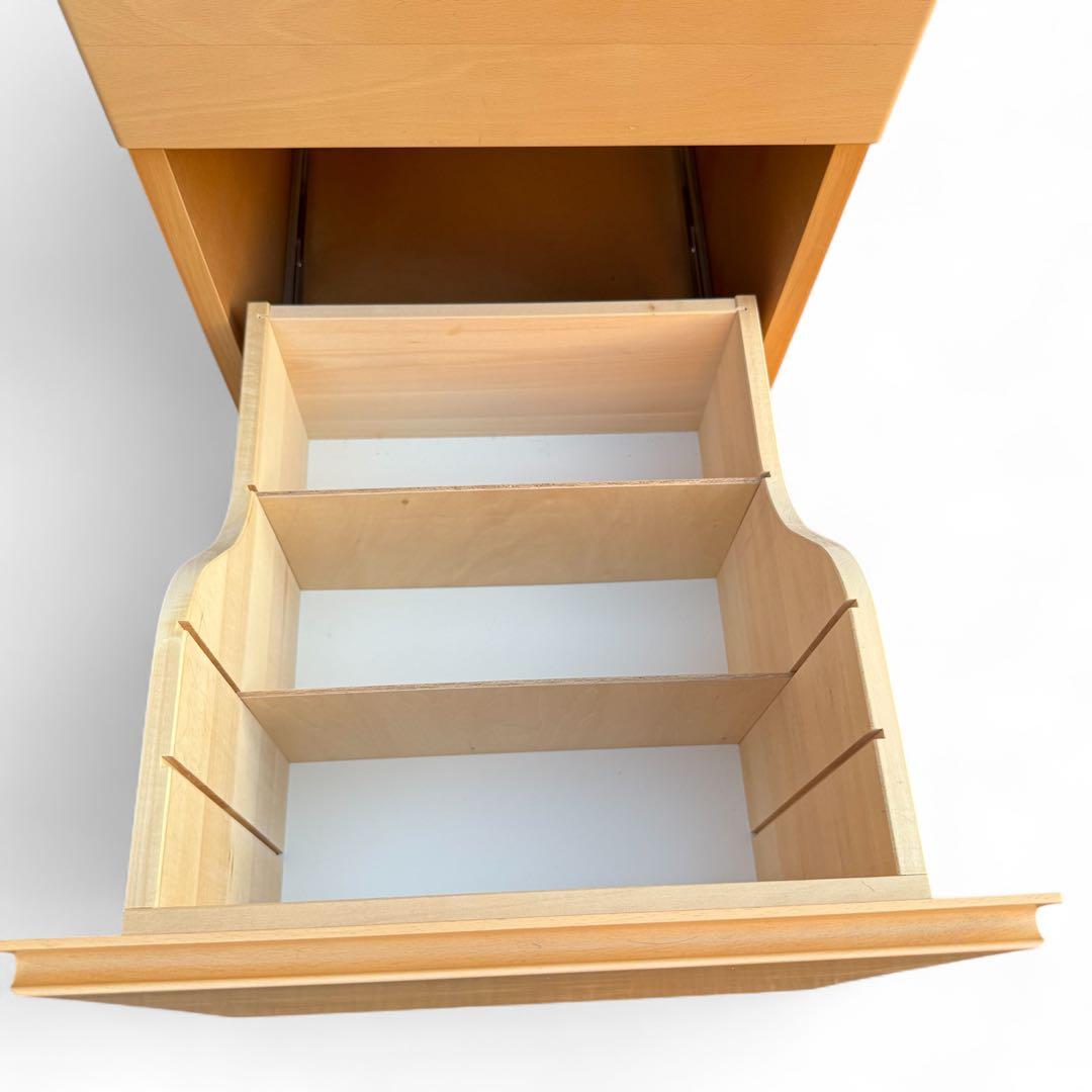 【美品】 カリモク家具　エテルナ　袖机　サイドワゴン　　キャスター付き　鍵付