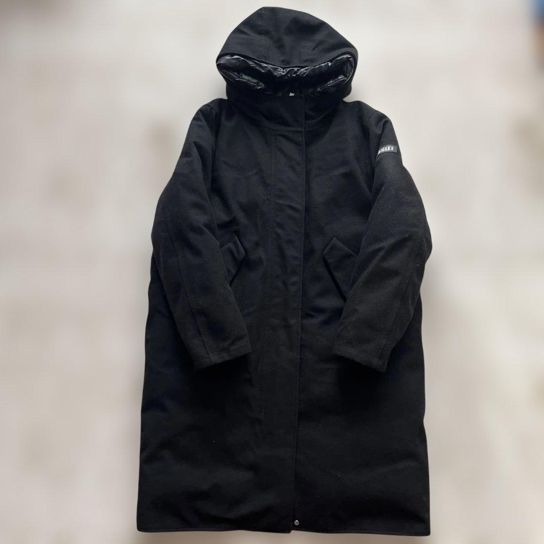 かりんとうさん専用美品 42 AIGLE ブラック ロングコート フード付 L〜