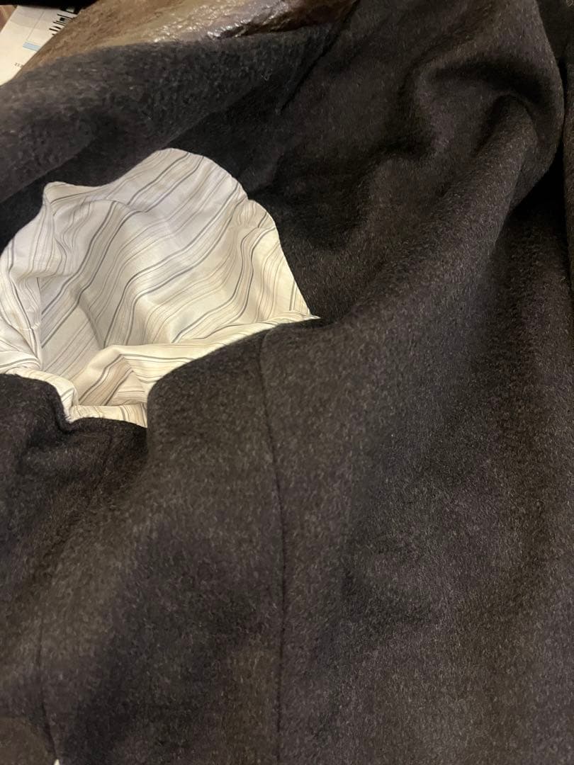 【Kiton】ジャケット　レザー　羊革　カシミヤ100% ダメージ加工