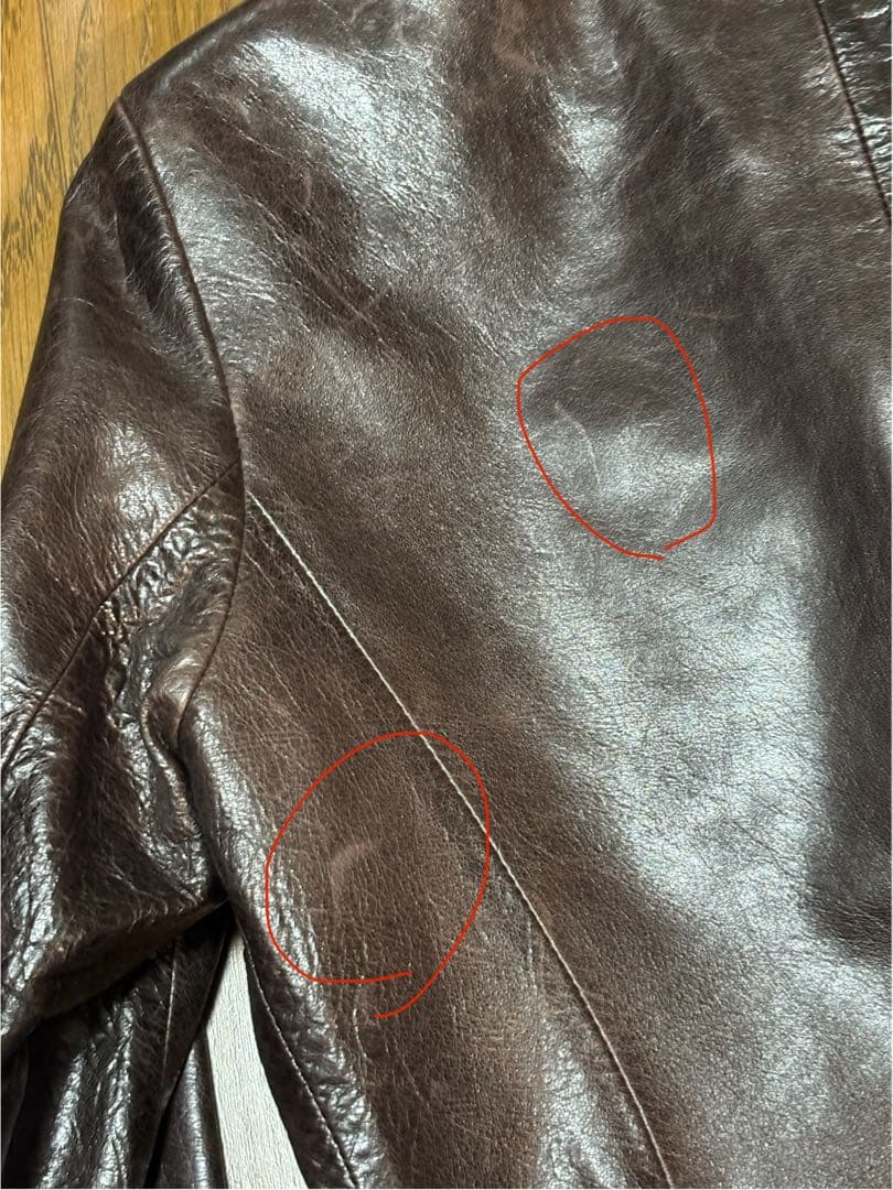 【Kiton】ジャケット　レザー　羊革　カシミヤ100% ダメージ加工