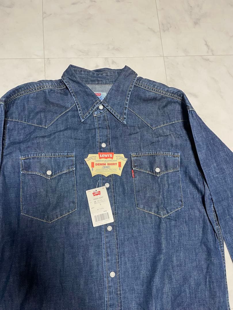 リーバイス 香港製 デッドストック デニムウエスタンシャツ L