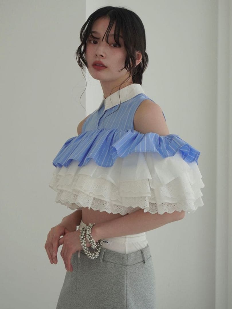 【タグ付き新品未使用】Eimy istoire ボリュームラッフルブラウス