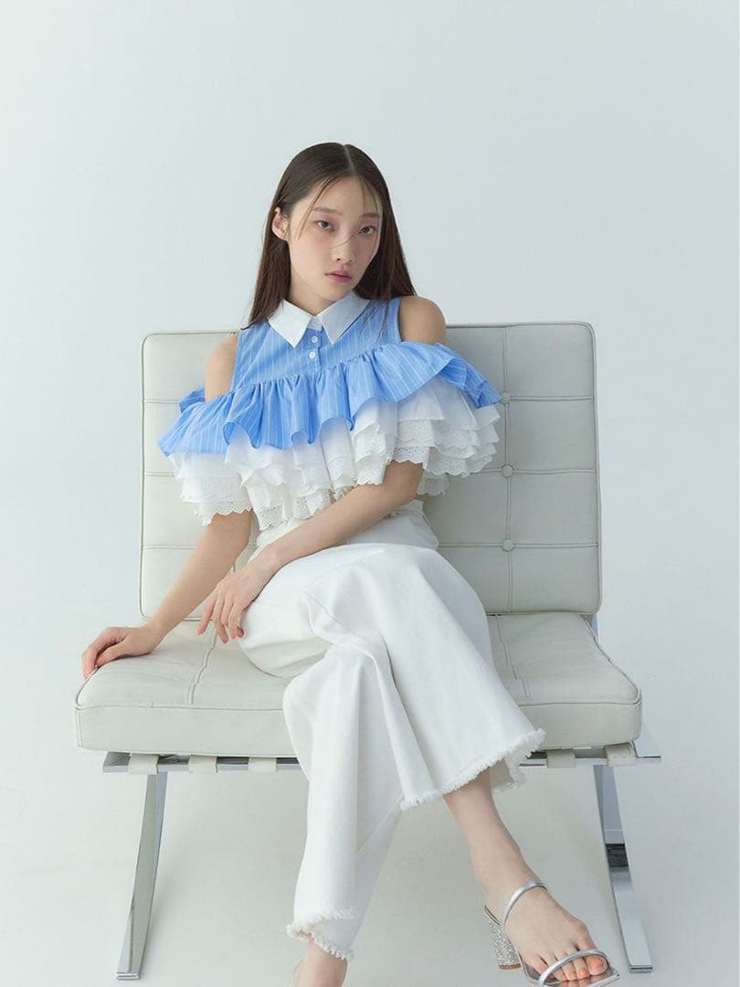 【タグ付き新品未使用】Eimy istoire ボリュームラッフルブラウス