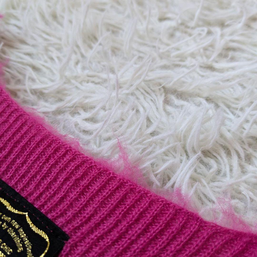 ハグオーワー/クロス&クロス　モヘヤ混シャギーVネックニット　Free 日本製