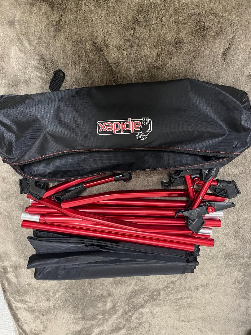 alpideX コット 赤/黒 収納バッグ付き