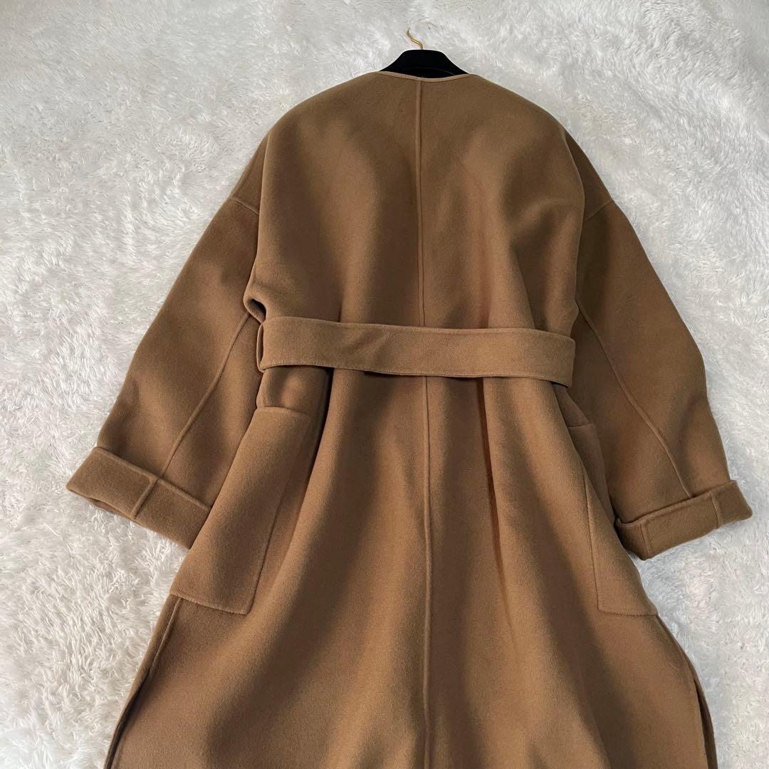 美品　N.O.R.C ウール　リバーロングコート　ダブルフェイス　ベルテッド