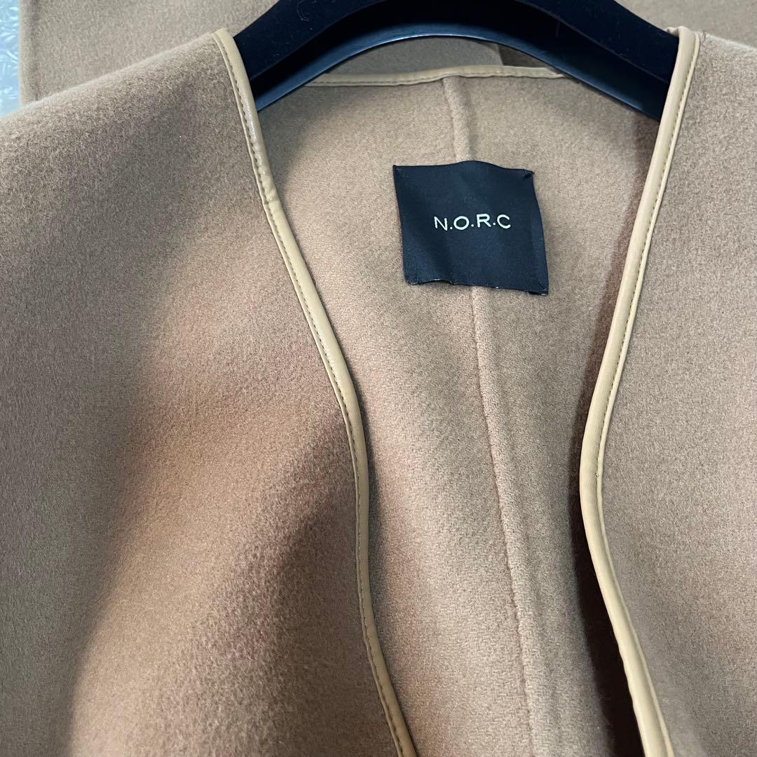 美品　N.O.R.C ウール　リバーロングコート　ダブルフェイス　ベルテッド