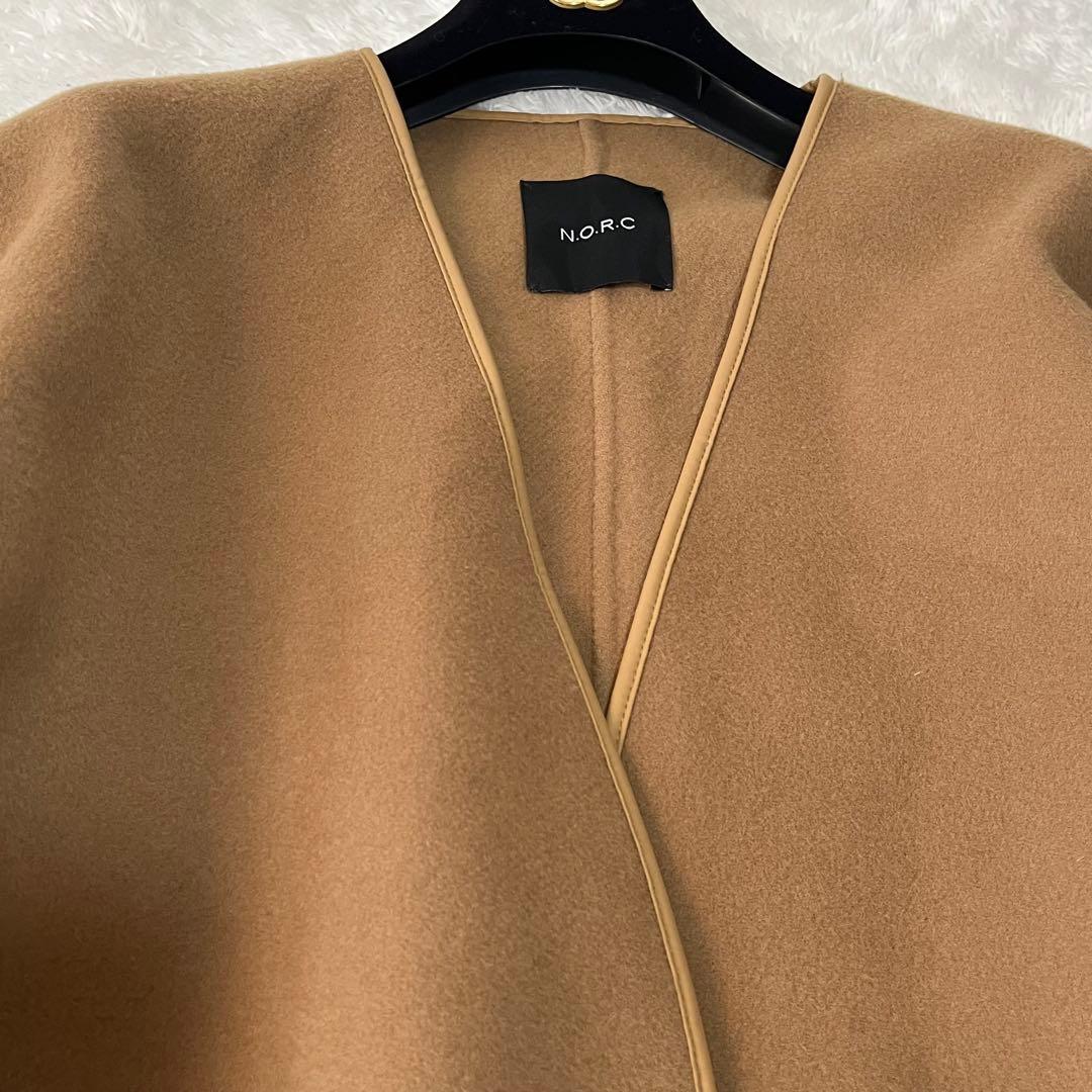 美品　N.O.R.C ウール　リバーロングコート　ダブルフェイス　ベルテッド