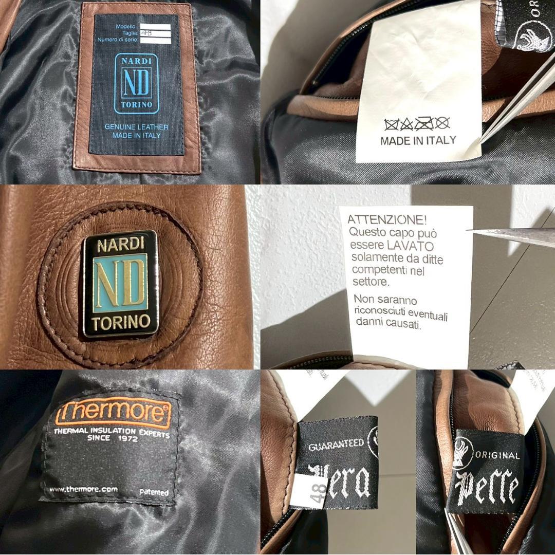 未使用 16万　NARDI　レザージャケット　羊革　ヴィンテージ加工　バイカー