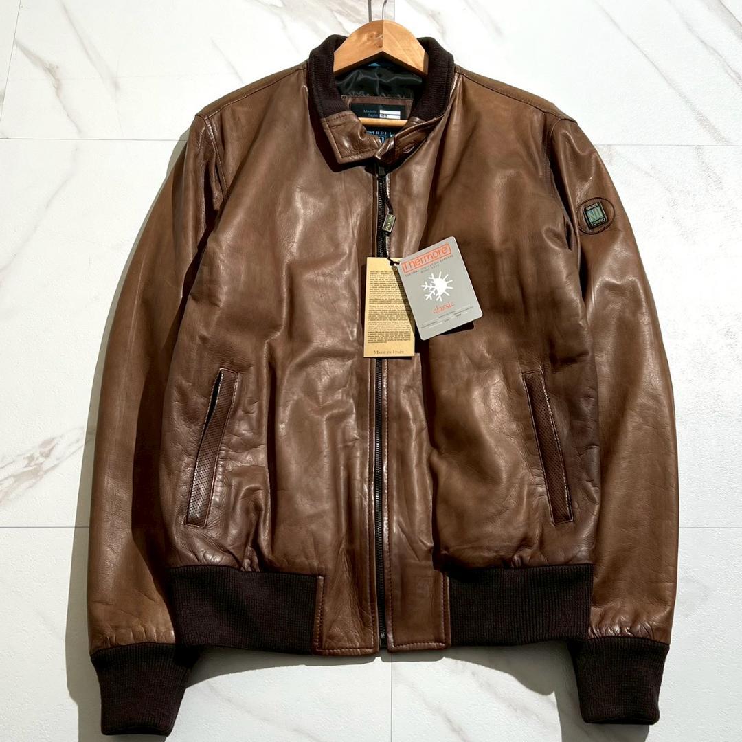 未使用 16万　NARDI　レザージャケット　羊革　ヴィンテージ加工　バイカー