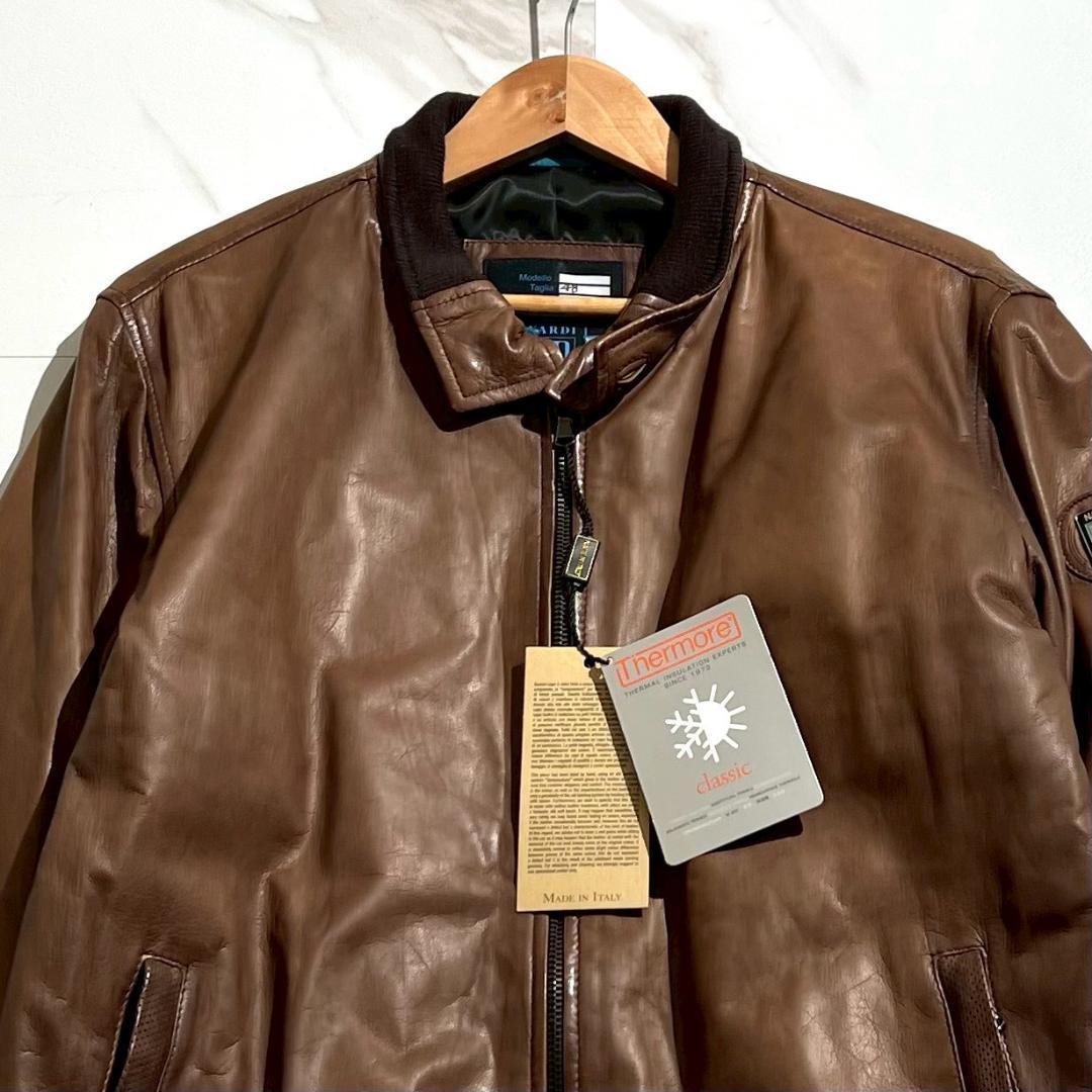 未使用 16万　NARDI　レザージャケット　羊革　ヴィンテージ加工　バイカー