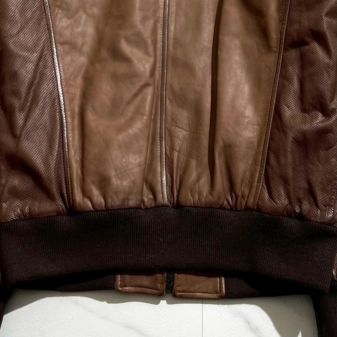 未使用 16万　NARDI　レザージャケット　羊革　ヴィンテージ加工　バイカー