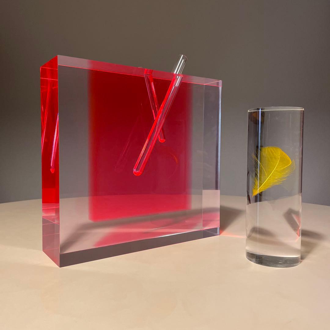 アクリルオブジェ 羽根 標本 検/倉俣史朗 羽根の封印 メンフィス ポストモダン