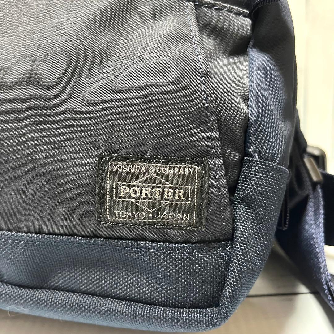 【極美】PORTER ボディバッグ ウエストバッグ ダークフォレスト ネイビー