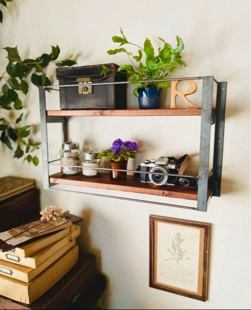 壁掛けラック　ウォールシェルフ　ブックラック　アイアン家具　オーダーメイド