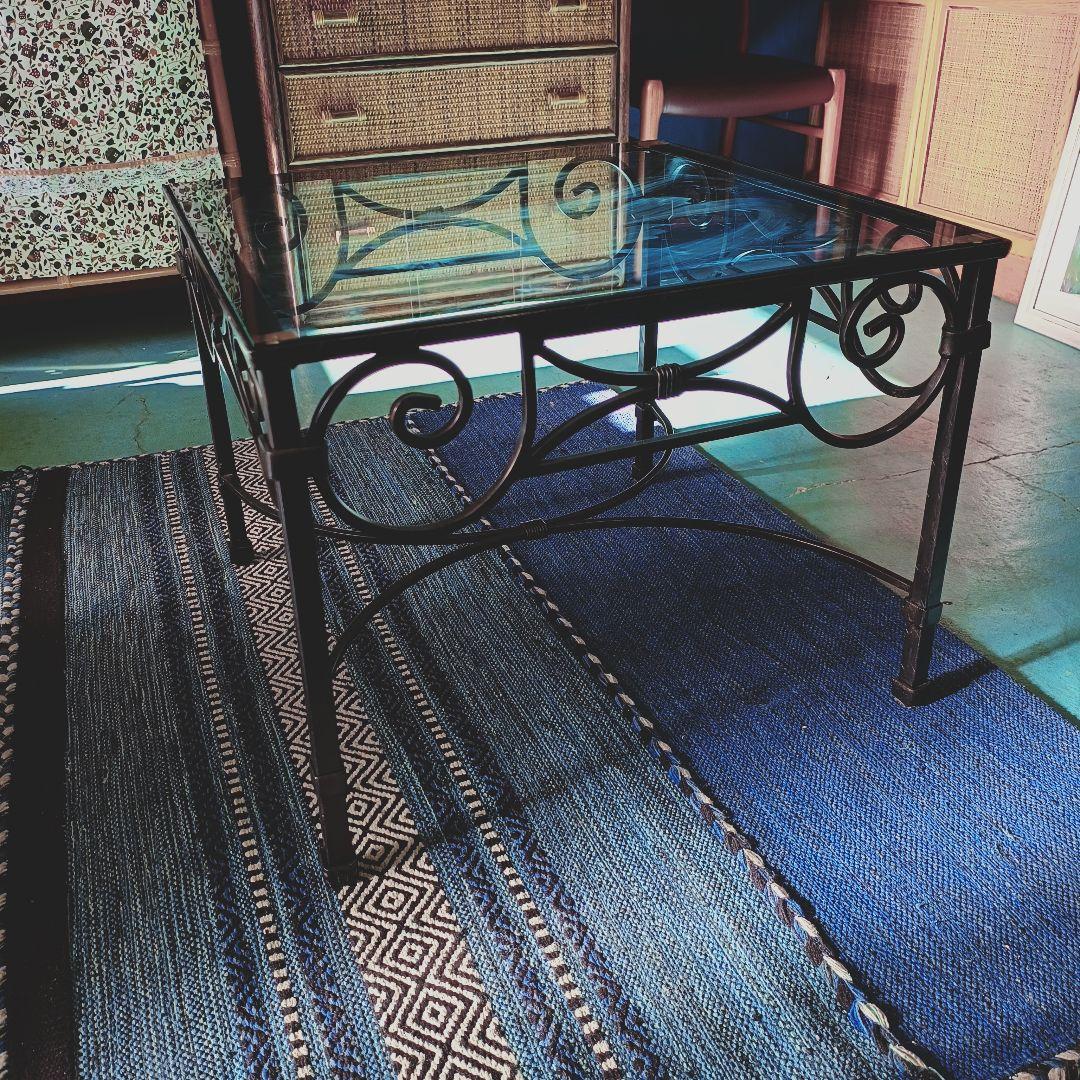 まみ 東京近郊の配送OK　ローラアシュレイ　ガラステーブル　アンティーク