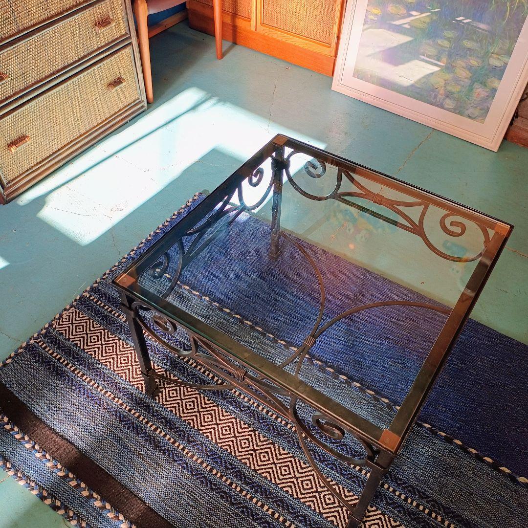 まみ 東京近郊の配送OK　ローラアシュレイ　ガラステーブル　アンティーク