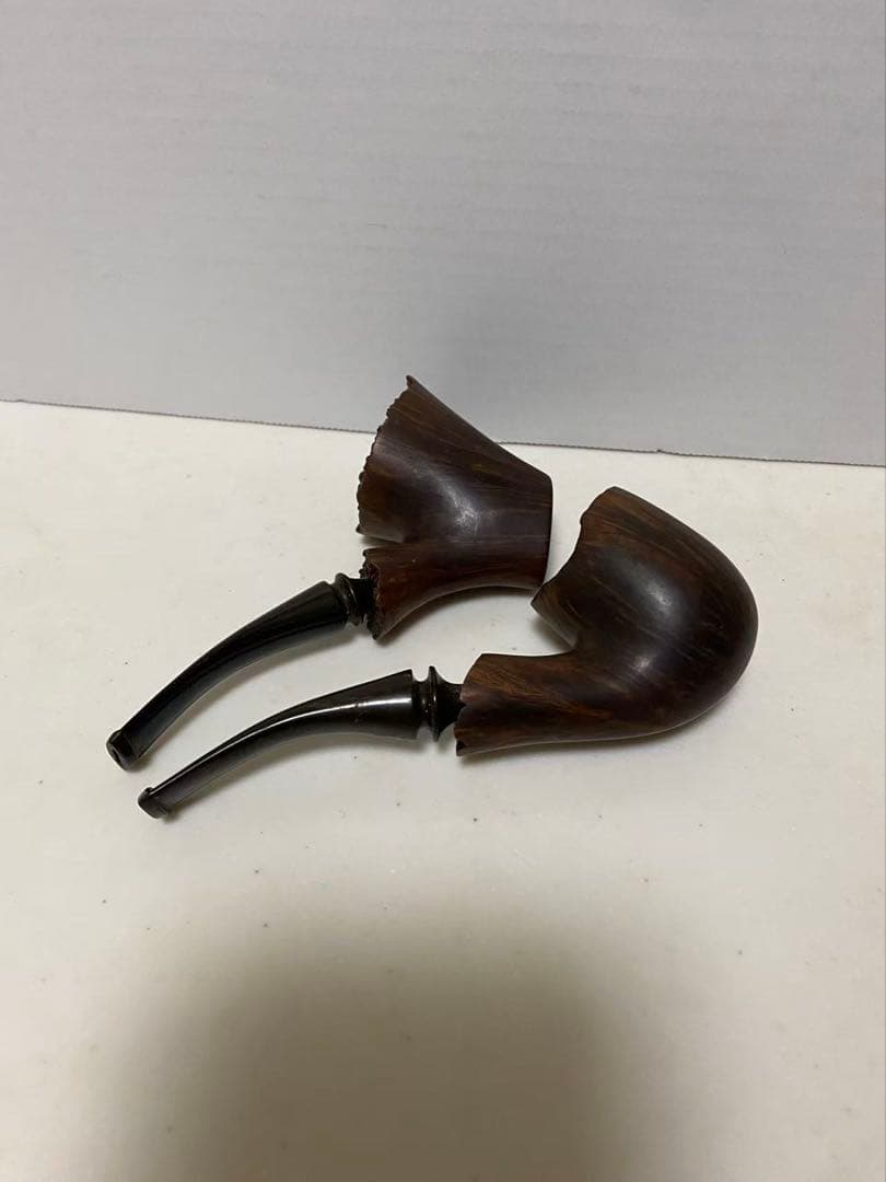 喫煙具 木製彫刻パイプ 2點セット　時代品