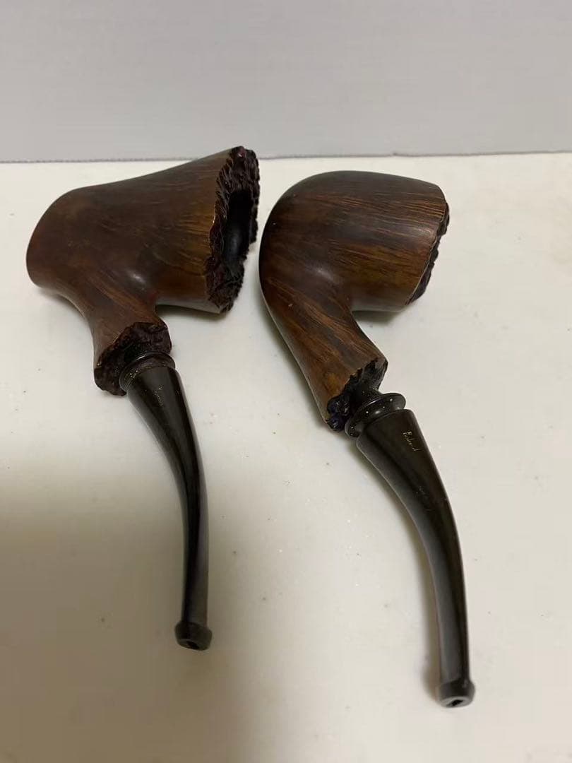 喫煙具 木製彫刻パイプ 2點セット　時代品