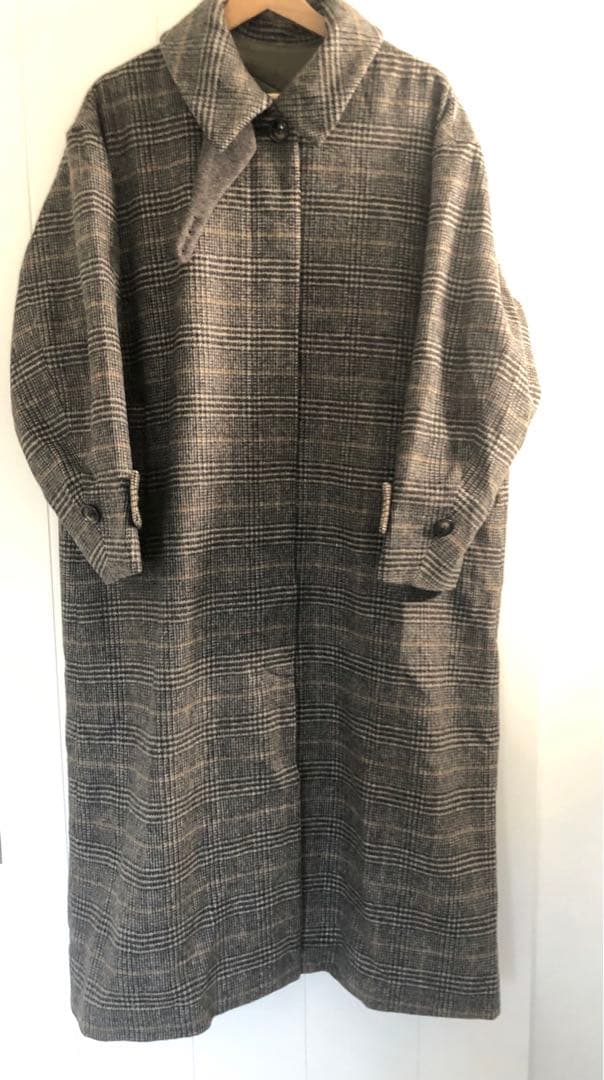 RIVE DROITE リヴドロワ チェックステンカラーコート