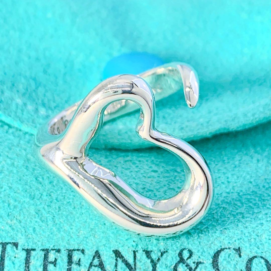 美品 ティファニー オープン ハート リング 約8.5号 シルバー925