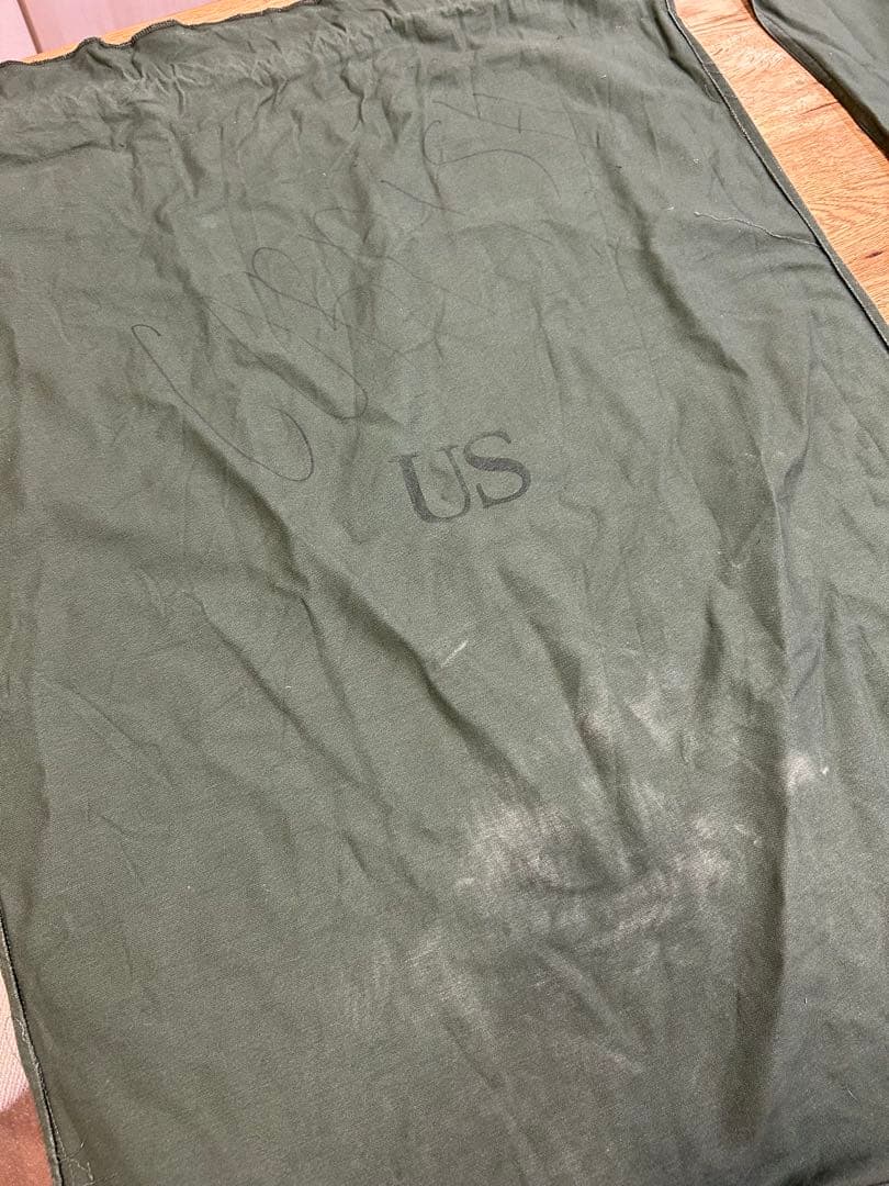 ニュースペーパーバッグ　アメリカ軍　ランドリーバッグリメイクバッグ　ステンシル入