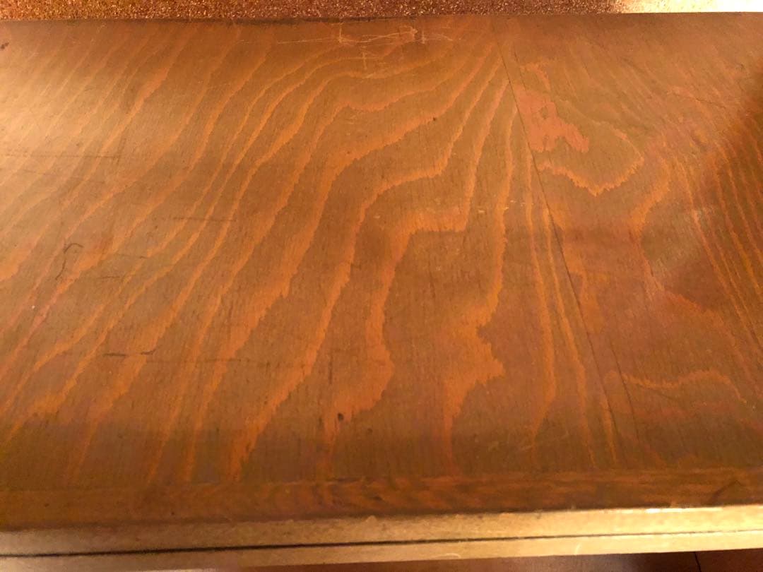 ヴィンテージ 木製キャビネット ガラス扉 引出し付き