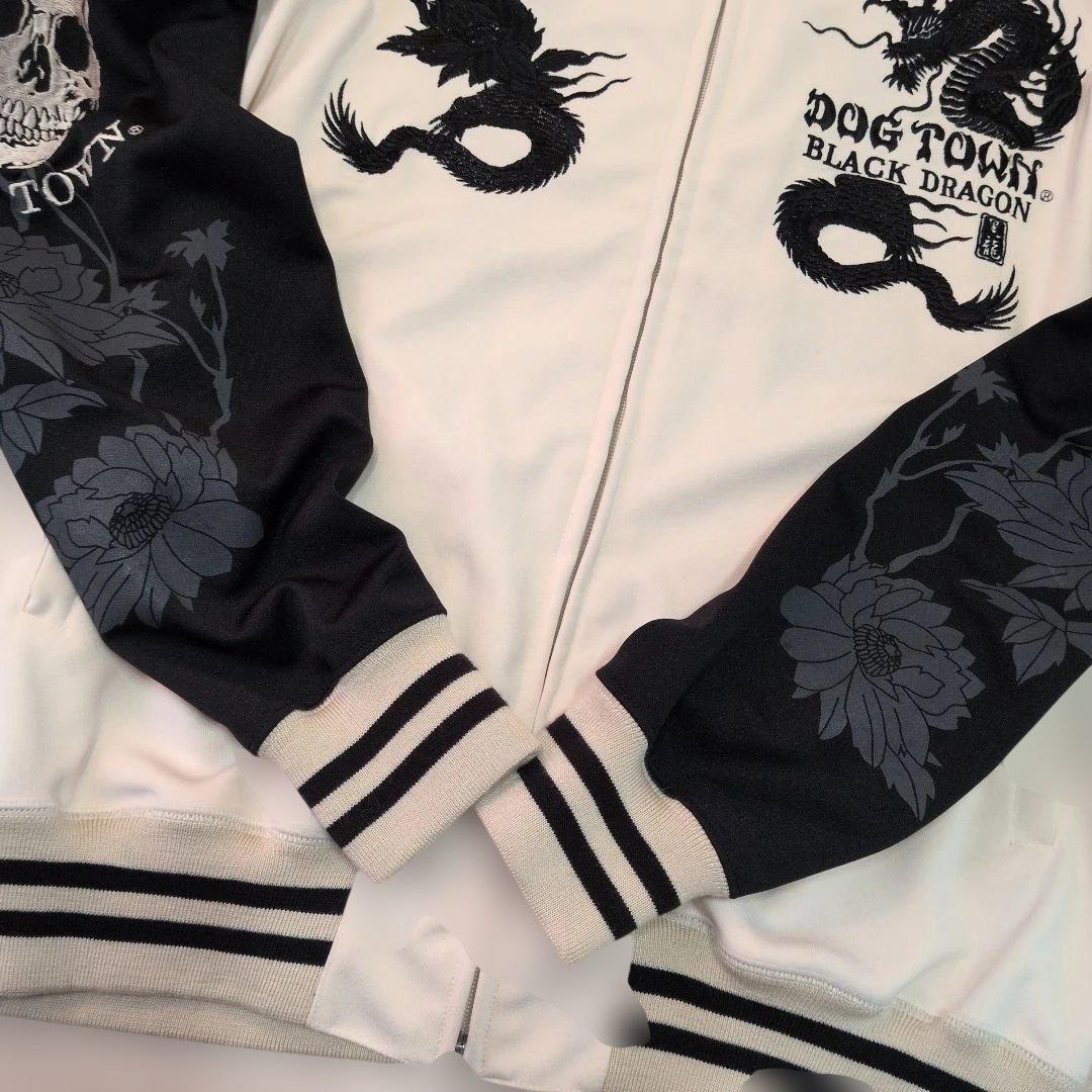 DOG TOWN トラックジャケット 黒龍 ドラゴン 刺繍 ジャージ上 ジップ