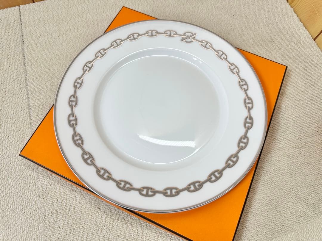 【未使用】HERMES シェーヌダンクル プラチナ プレート 27cm