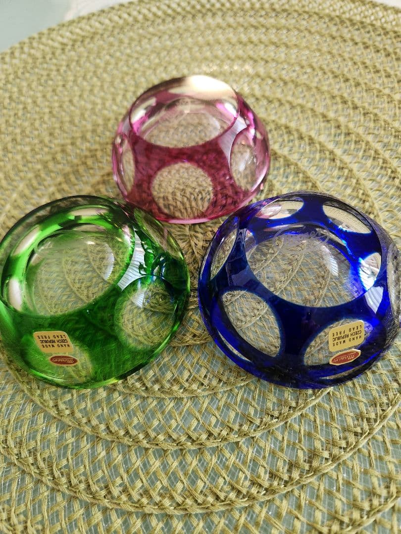 チェコ　Moser クリスタル小皿、小物いれ