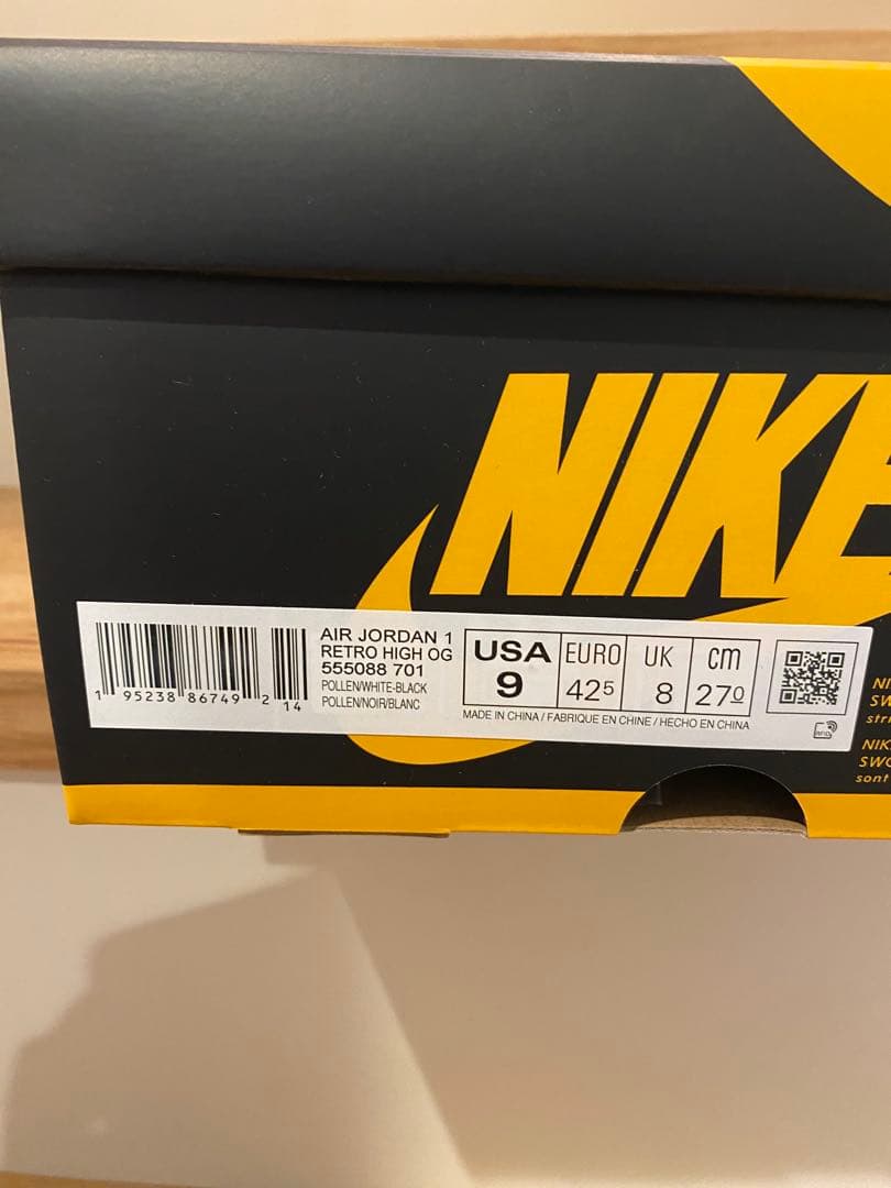 靴 AIR JORDAN 1 RETRO HIGH OG POLLEN 27.0cm