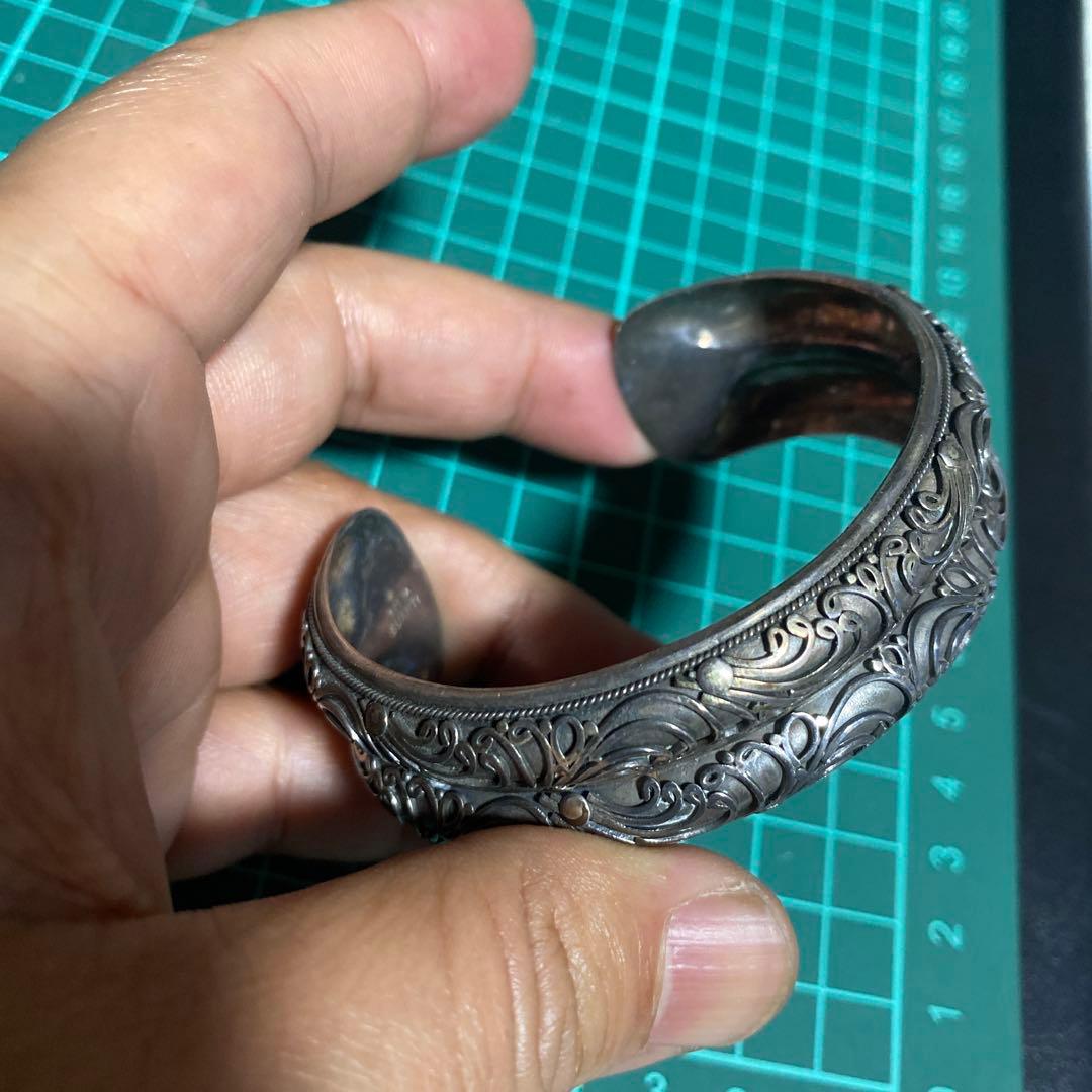 ゴシック　ブレスレット　つる柄　唐草　バングル　SUARTI 925 BA