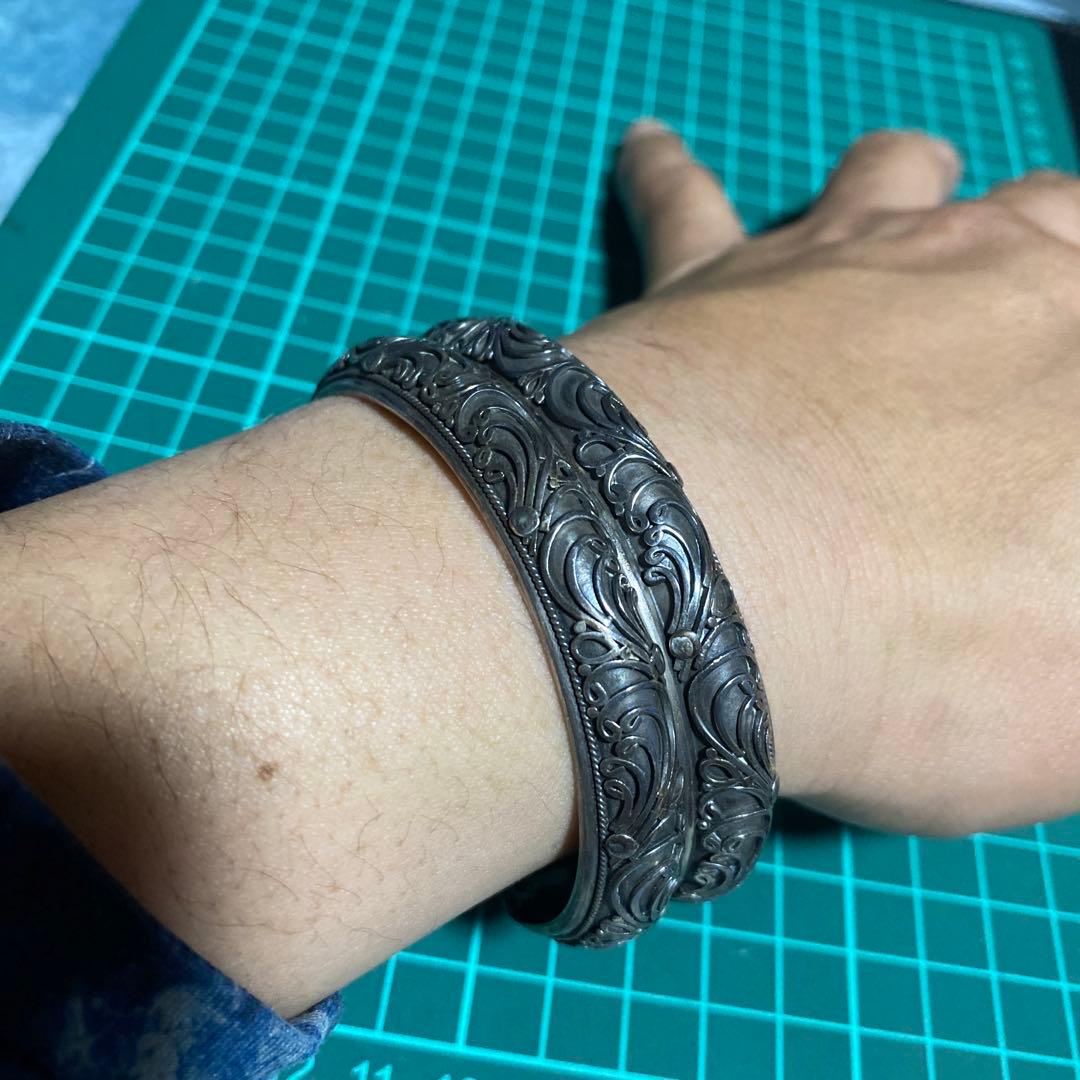 ゴシック　ブレスレット　つる柄　唐草　バングル　SUARTI 925 BA