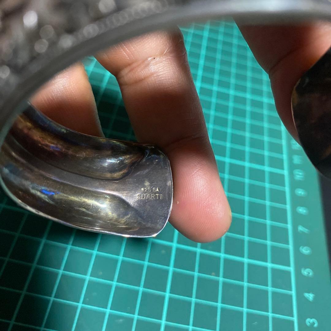 ゴシック　ブレスレット　つる柄　唐草　バングル　SUARTI 925 BA