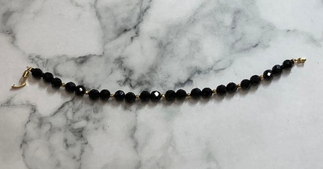 m*k様 K18 ファセットカット 黒ビーズ オニキス？ ブレスレット