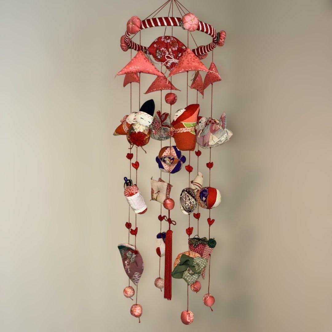 つるし飾り　吊るし飾り　ひな祭り　雛飾り　桃の節句　輪飾り　着物布　和