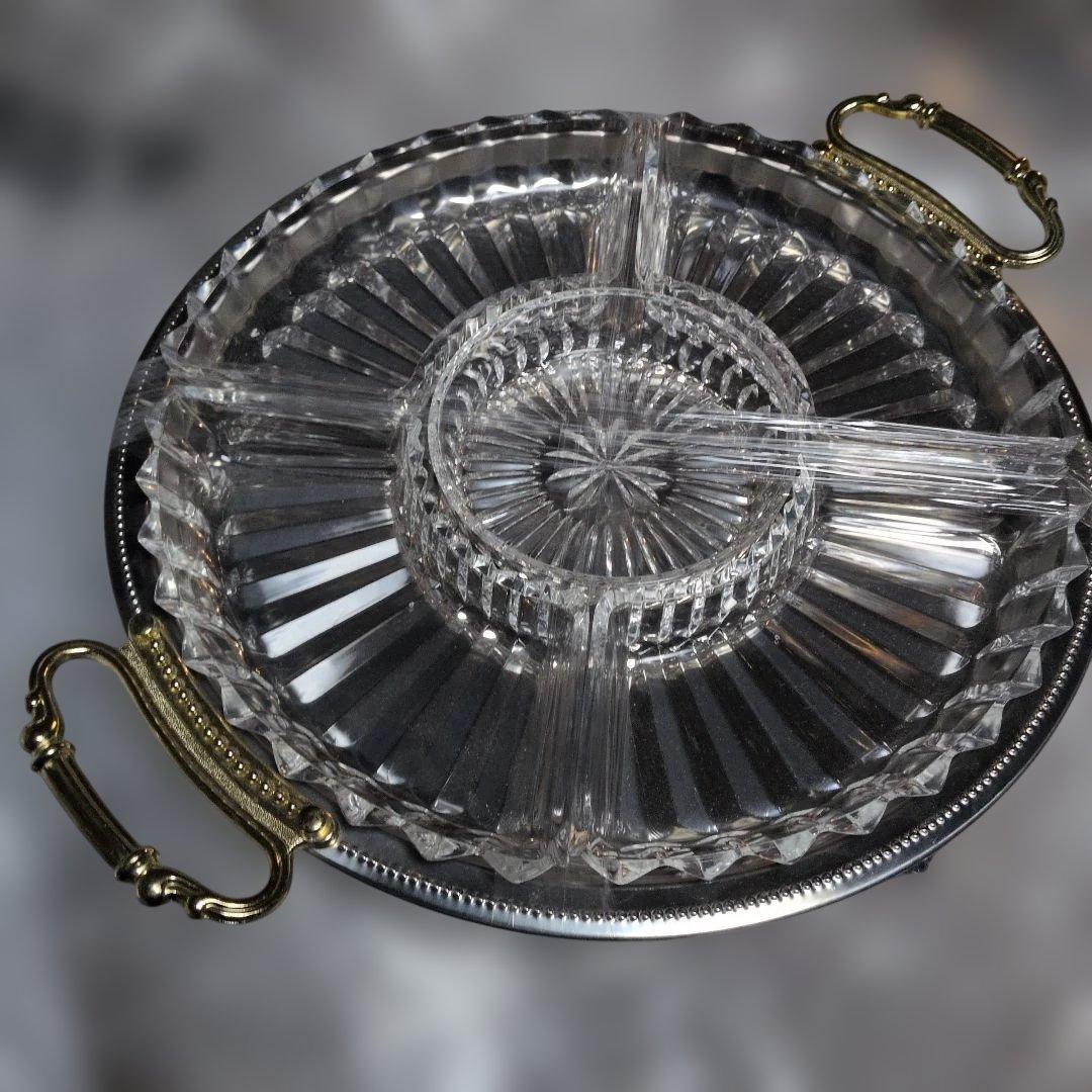 刺身 サラダ盛り フルーツ盛り 料亭ホテル用 クリアガラスの分割サービング皿