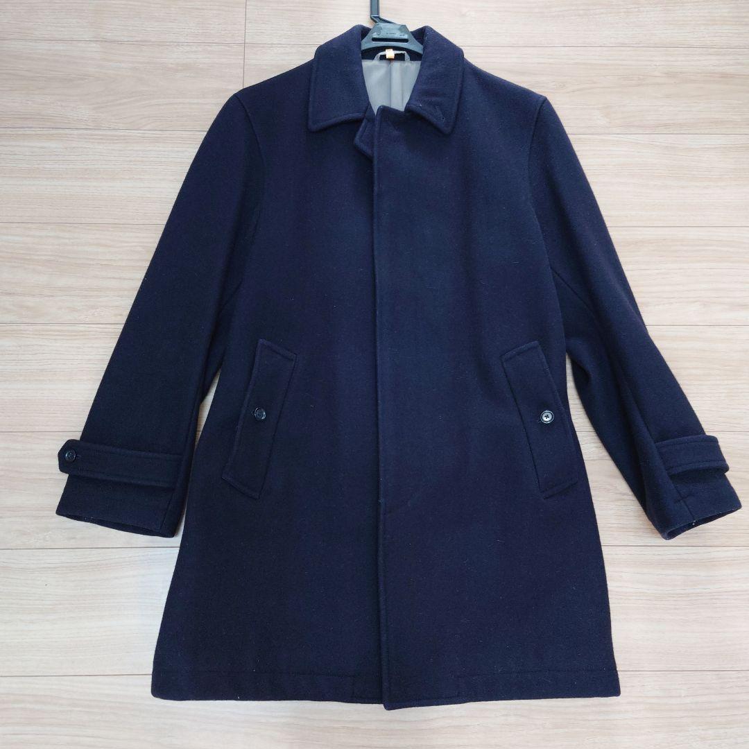 EDIFICE ステンカラーコート ネイビー　エディフィス