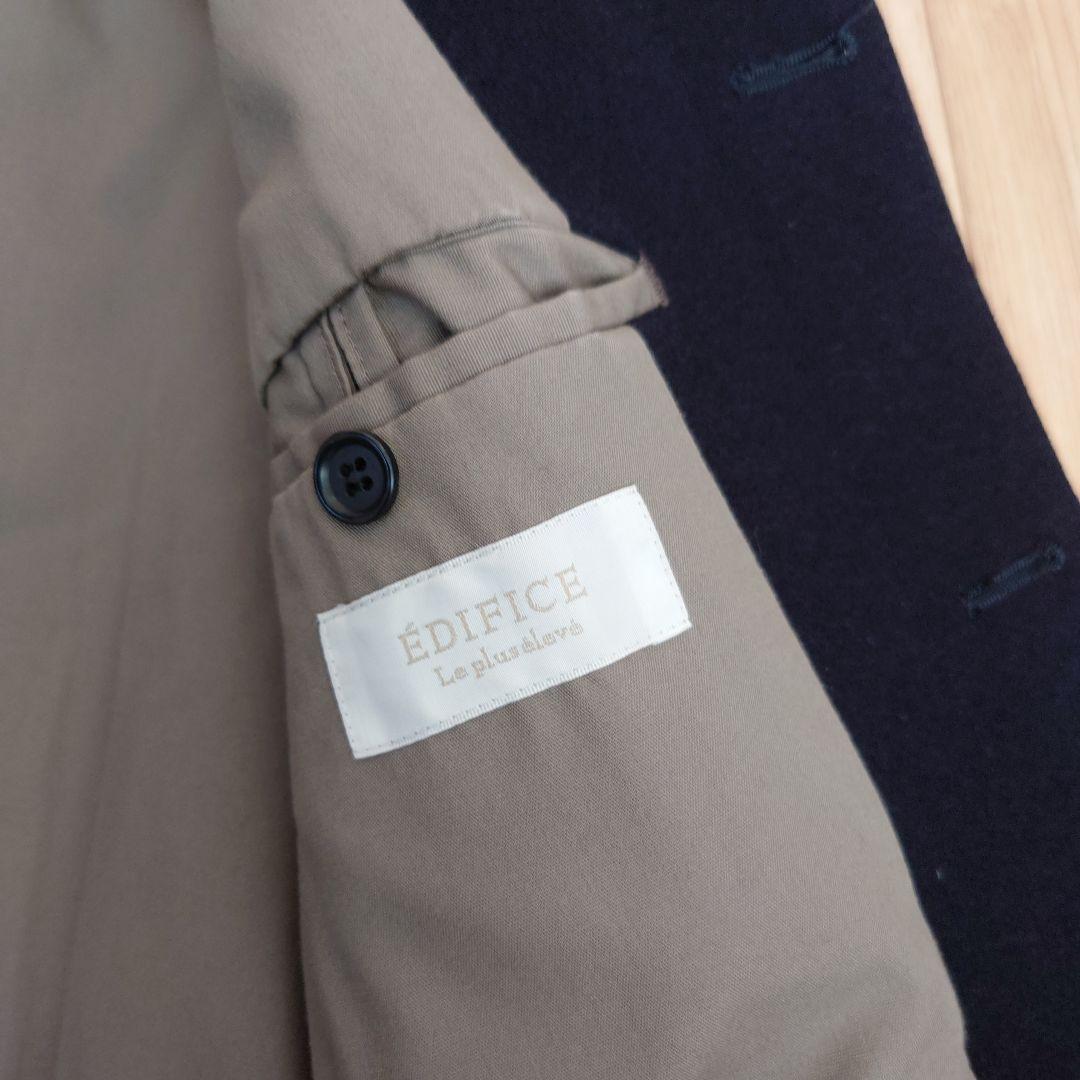 EDIFICE ステンカラーコート ネイビー　エディフィス