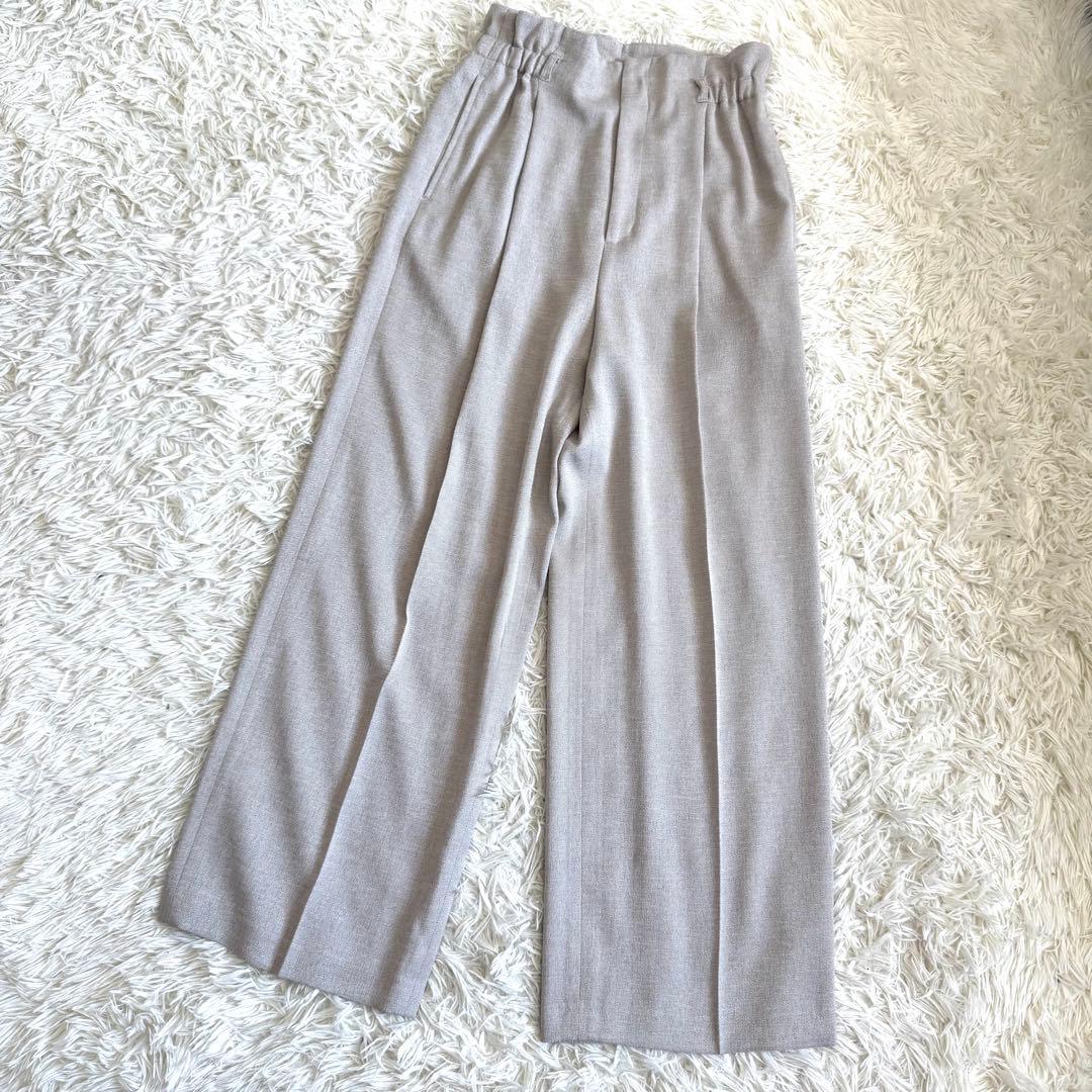 グリーンレーベルリラクシング✨ノーカラー　パンツスーツ　セットアップ　伸縮素材