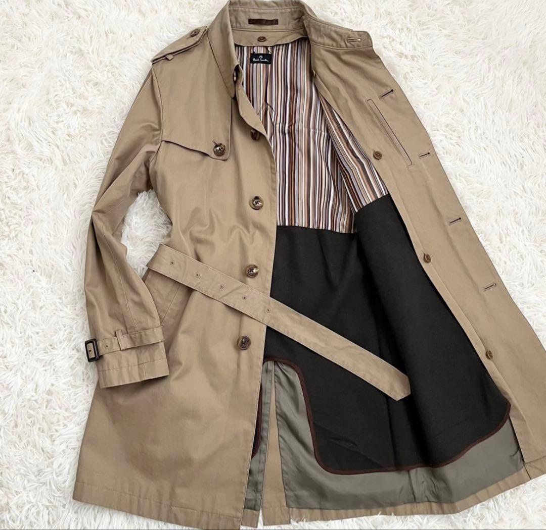 値下げ！ポールスミス トレンチコート　ライナー　マルチストライプ　ベルト　XL