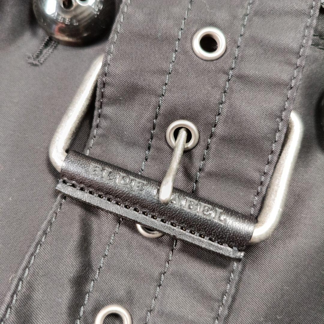 美品✨バーバリーブルーレーベル　ダブルトレンチコート　レザーパイピング　38