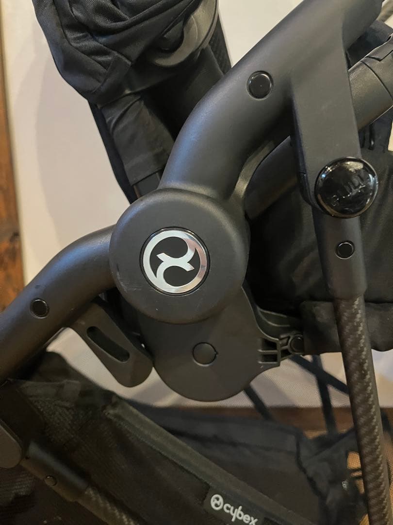 cybex メリオカーボンブラック➕レインカバー➕ケータイドリンクホルダー付き