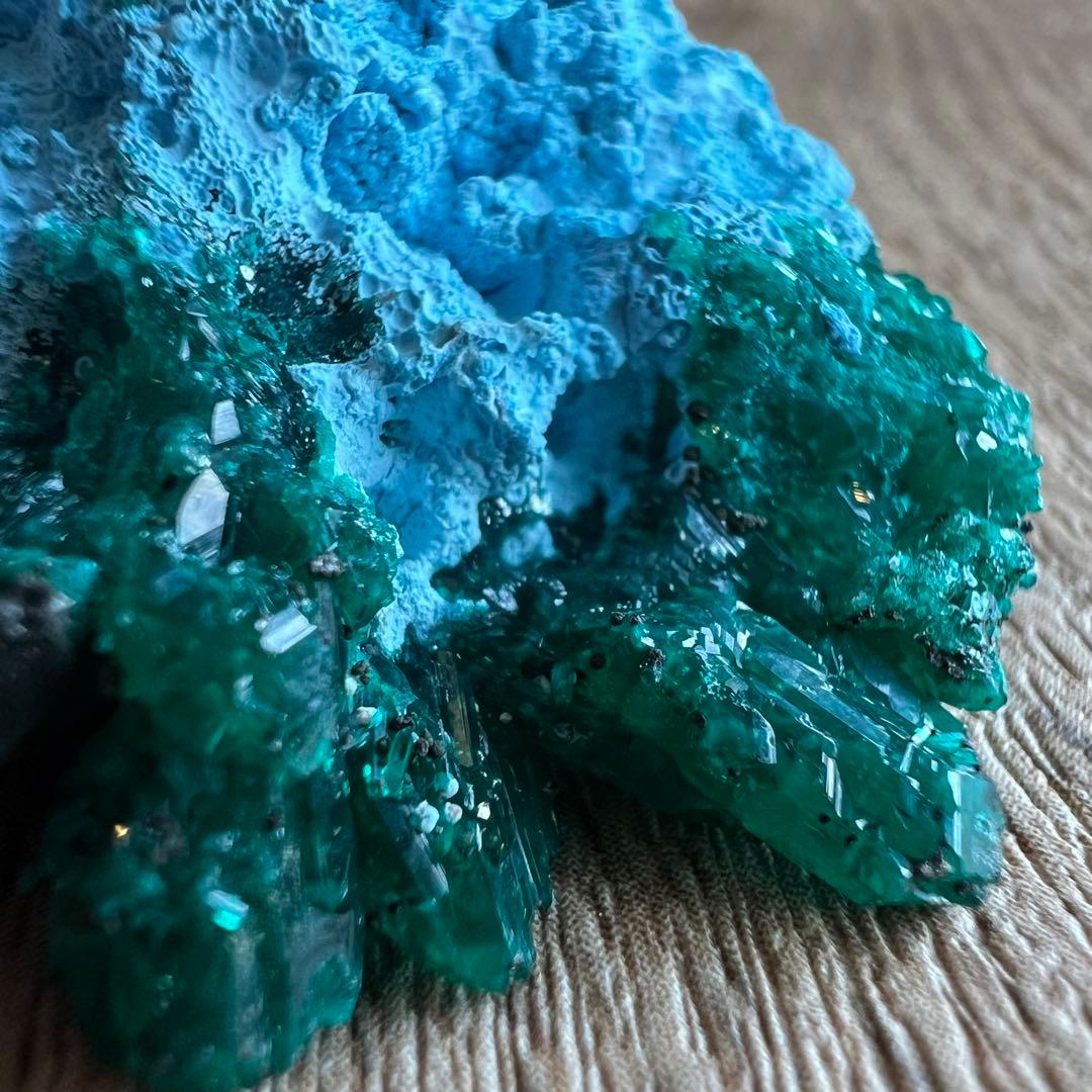 ダイオプテーズ クリソコラ 共生 鉱物 標本 原石