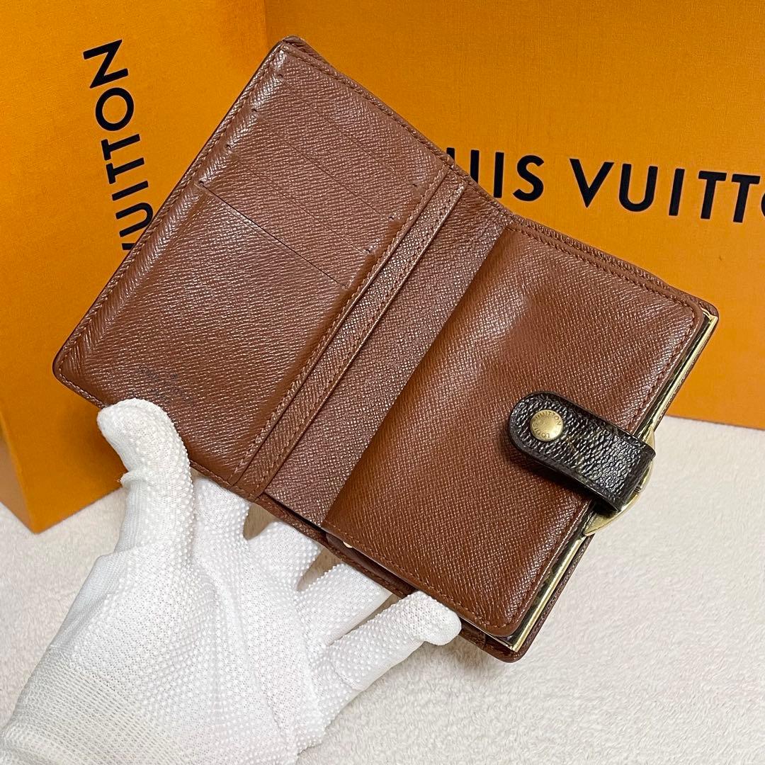 ルイヴィトン　モノグラム　ポルトフォイユヴィエノワ　がま口　二つ折り財布