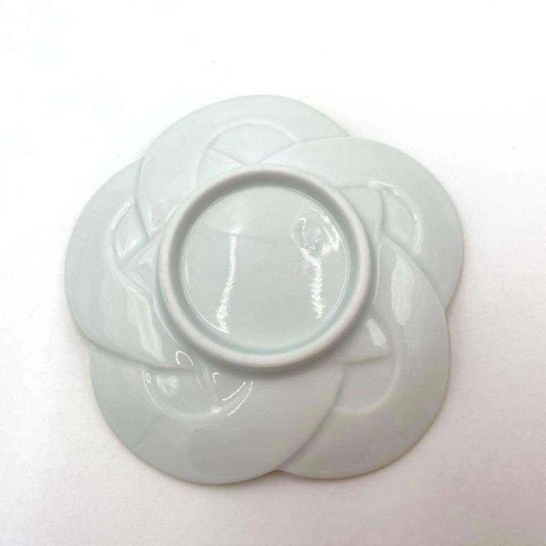 【新品】有田焼田清窯　太白金線梅結び小皿　縁起物