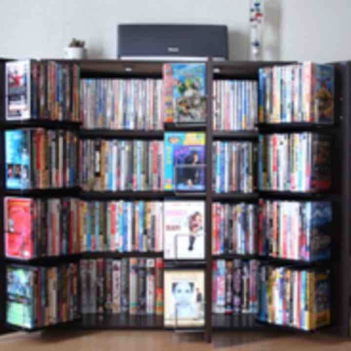 DVDで最大400収納☆書棚ストッカー　ダークブラウン