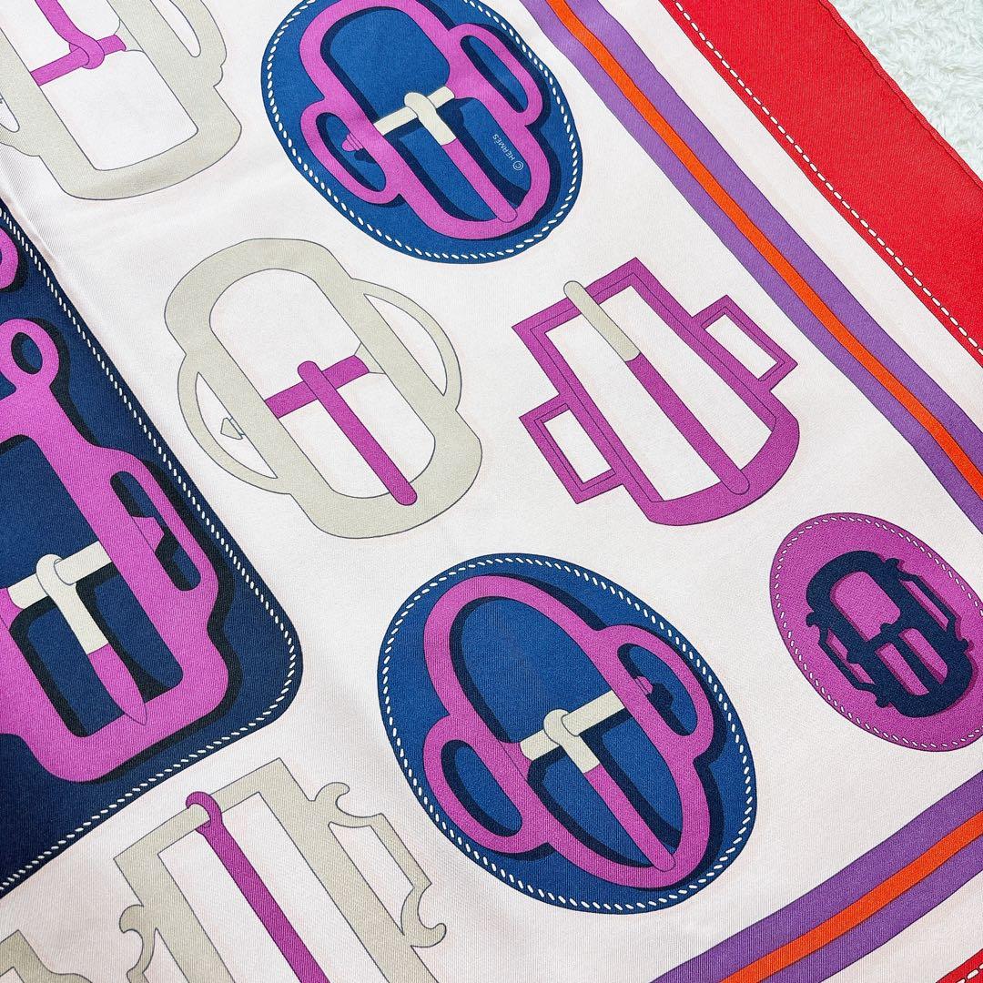 【極美品】エルメス カレ90 モダンなレオパード 切替 シルクスカーフ