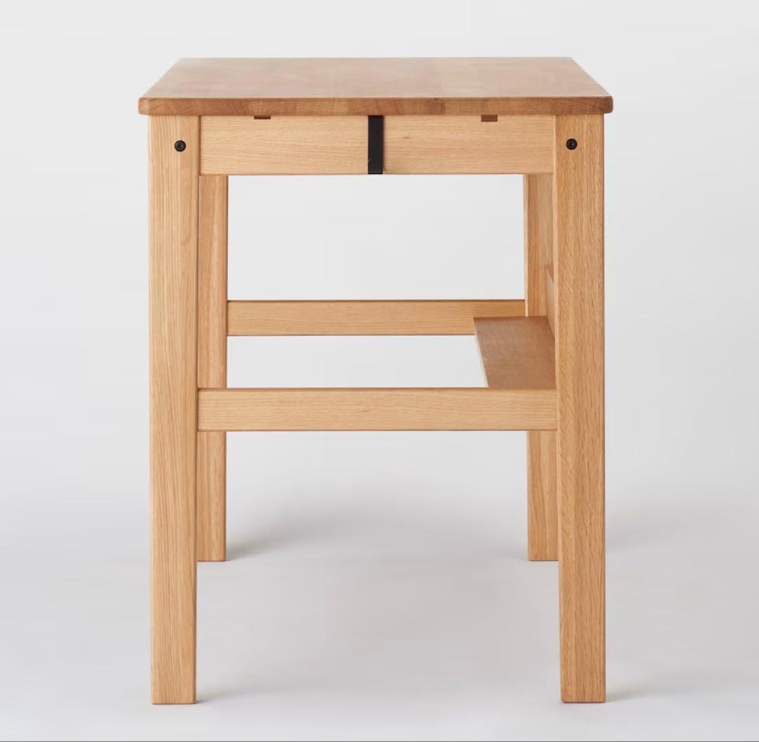 無印良品オーク無垢材デスク（引出・足元棚付)